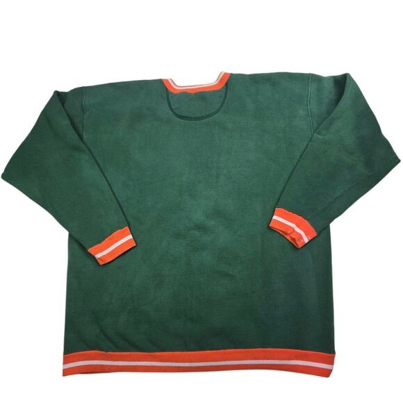 Team Edition Apparel Miami Hurricanes Embroidered Logo Vintage Crew Neck - Picture 2 of 10